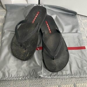 Prada Men Flip Flops black